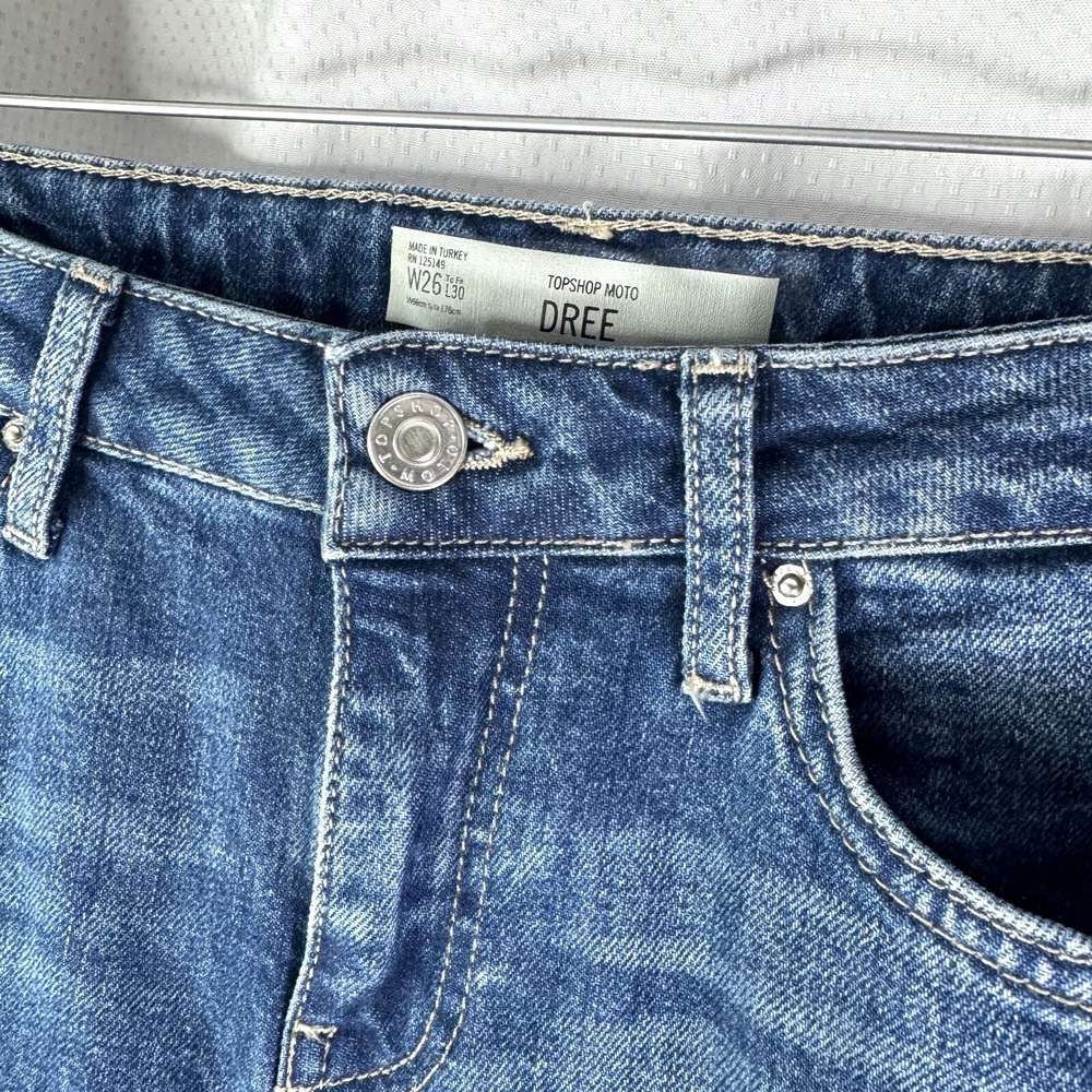 Topshop Moto Dree Womens Blue Denim Jeans Pants Sz W26 to Fit L30 - Picture 3 of 5